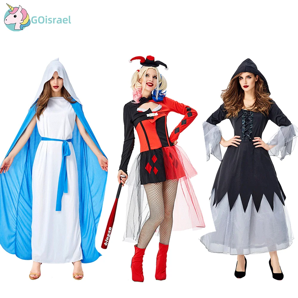 Хеллоуин клоун женский Иисус Пасха Христос миссия ведьма карнавальный костюм