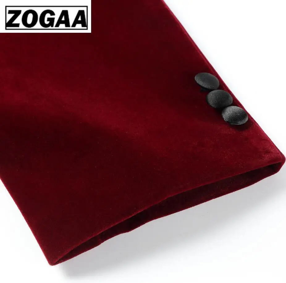ZOGAA 2019 мужской классический комплект из 3 предметов бархатные костюмы стильный