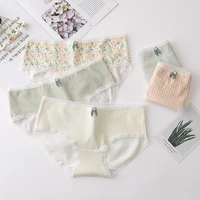 6pcsset 2021 new childrens panties fresh cotton underwear girls lovely comfortable middle waist triangle underpants