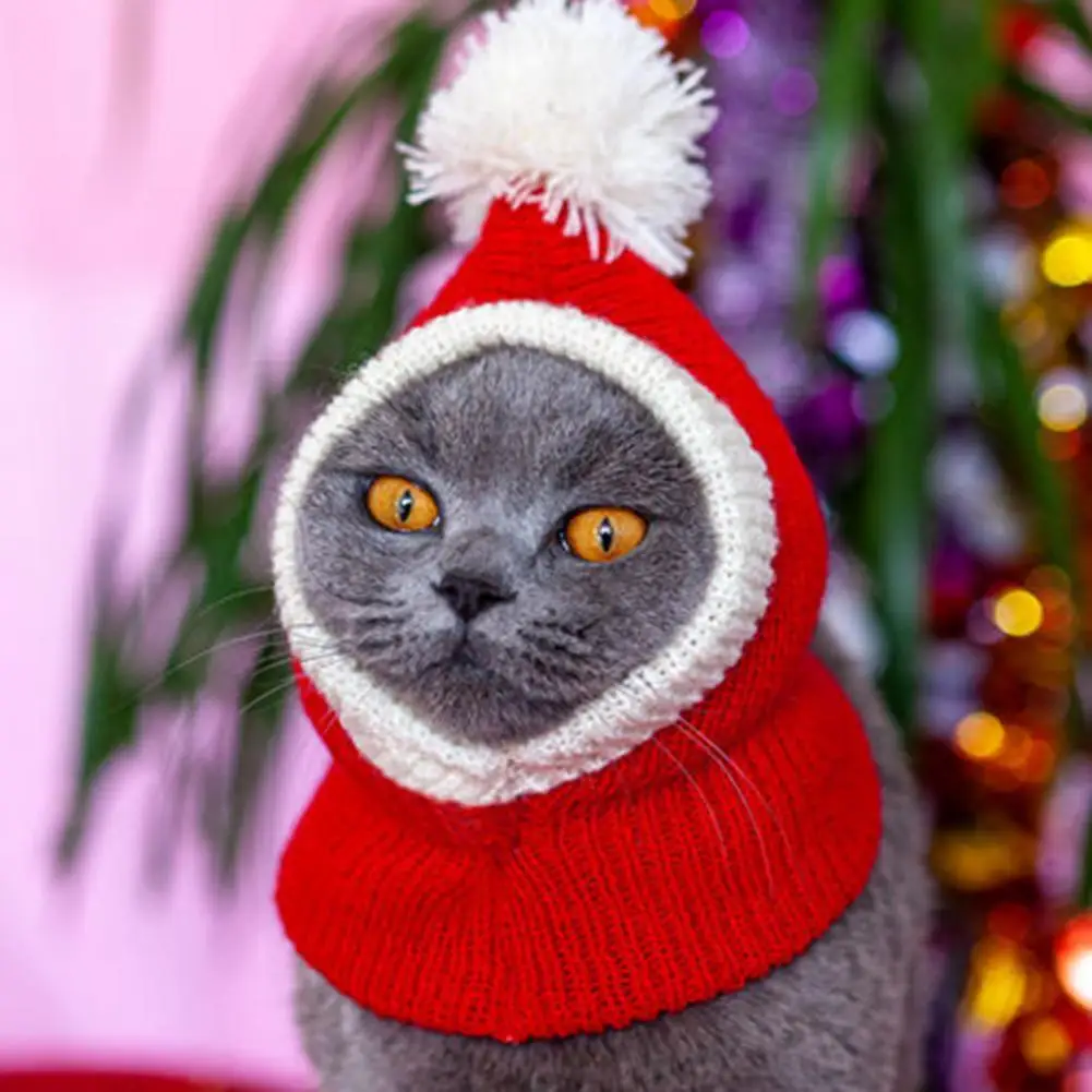 

Pet Supplies Fine Workmanship Dog Cosplay Knitted Hat Fashion Dog Headgear Red Color for Theme Party