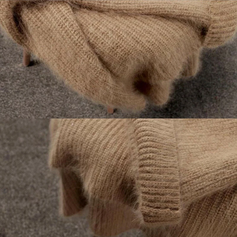 

Women Cashmere Pullover Sweater Loose Tops Coat Jackets Casual Warm Fluffy Sweater EIG88