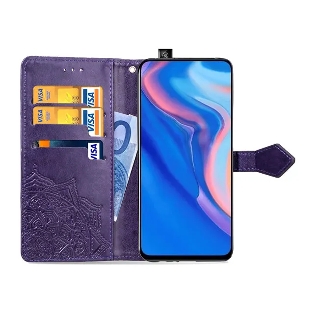 Дурман Цветы Чехол с тиснением для huawei Y5 Y6 Y7 Y9 Pro флип-чехол из искусственной кожи y6 y9 Prime Чехол-бумажник чехол для телефона оболочки