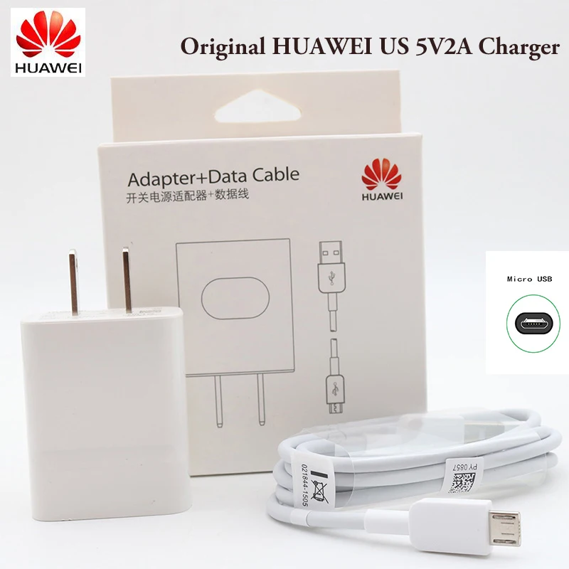 Оригинальный ЕС США huawei mate 10 Lite зарядка 5V2A зарядное устройство и микро кабель для