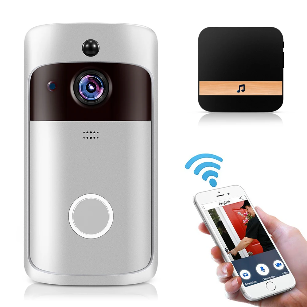Умный дом WiFi дверной звонок 1080P HD камера безопасности с двухсторонним аудио PIR детектор движения ИК ночного видения беспроводной дверной Звонок