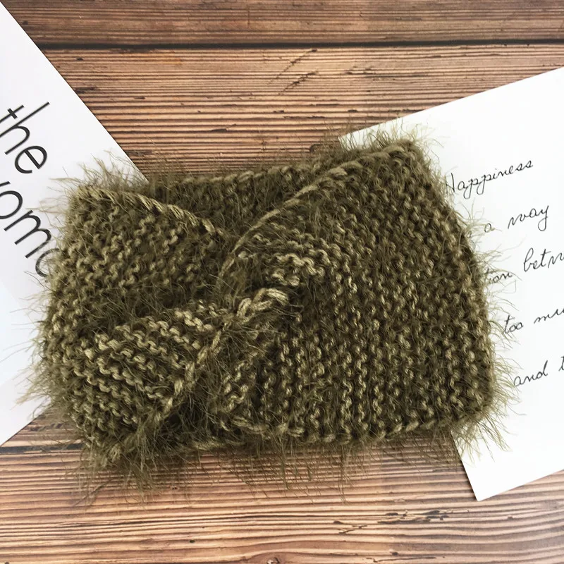 Детская повязка на голову шерстяные вязаные повязки для женщин Зимняя девочек