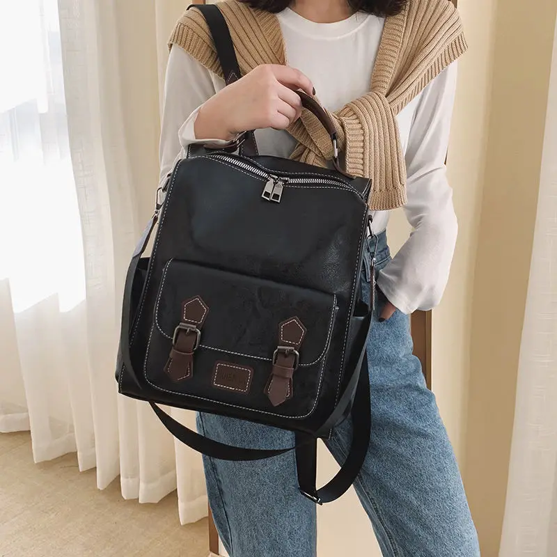 

Backpack Bags Women's 2020 New Retro British Korean Simple All-Match College Students Bag Women's Travel Backpack Fashion Bags