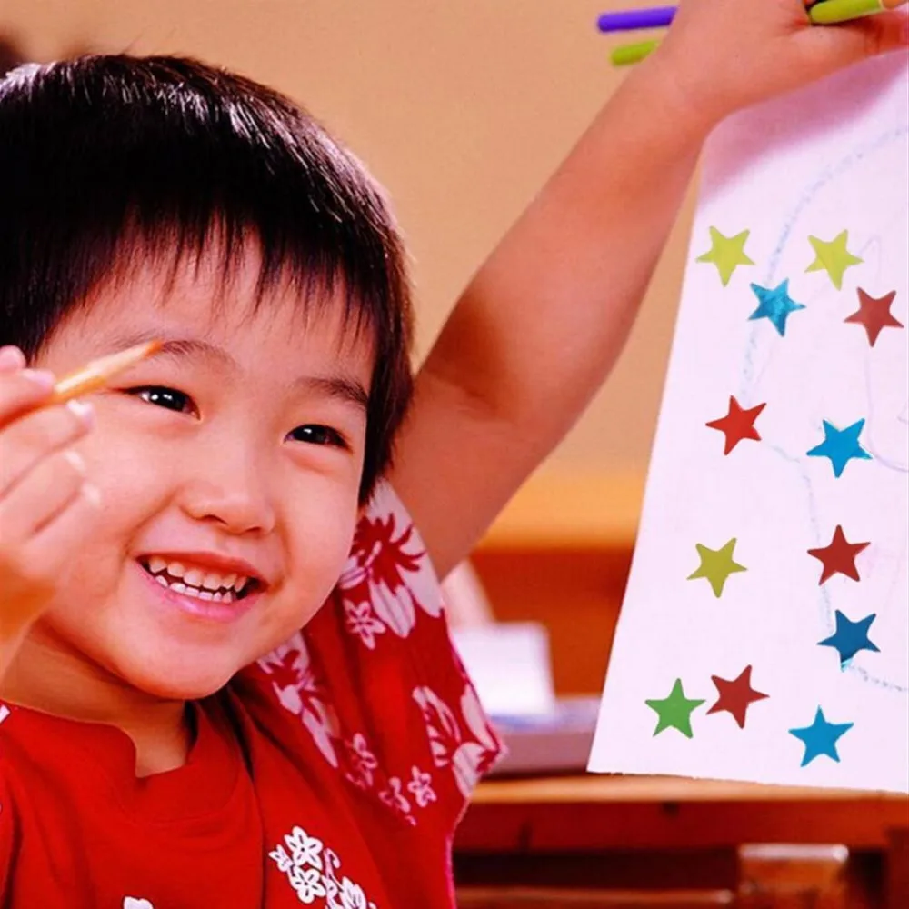 2018 nuevo 10/hoja pegatinas en forma de estrella etiquetas para ni&ntilde;os de la escuela lindo maestro recompensa pegatina regalo jard&iacute;n de infantes chico cuerpo de la mano-1