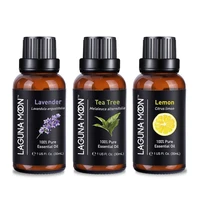 lagunamoon 30ml3pcs set lavender tea tree lemon pure essential oils for humidifier oil diffuser perfume spa massage soap making