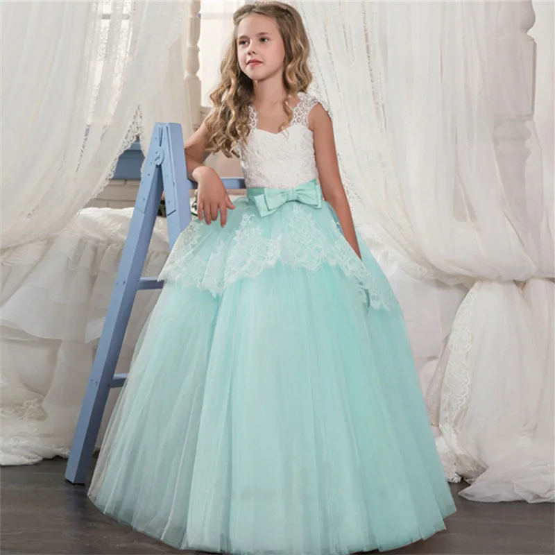 6-14 Yrs Elegant Princess Dress Formal Party Girls Wedding Birthday Padgant Teen Prom Gowns Lace Kids Dresses For | Детская одежда и