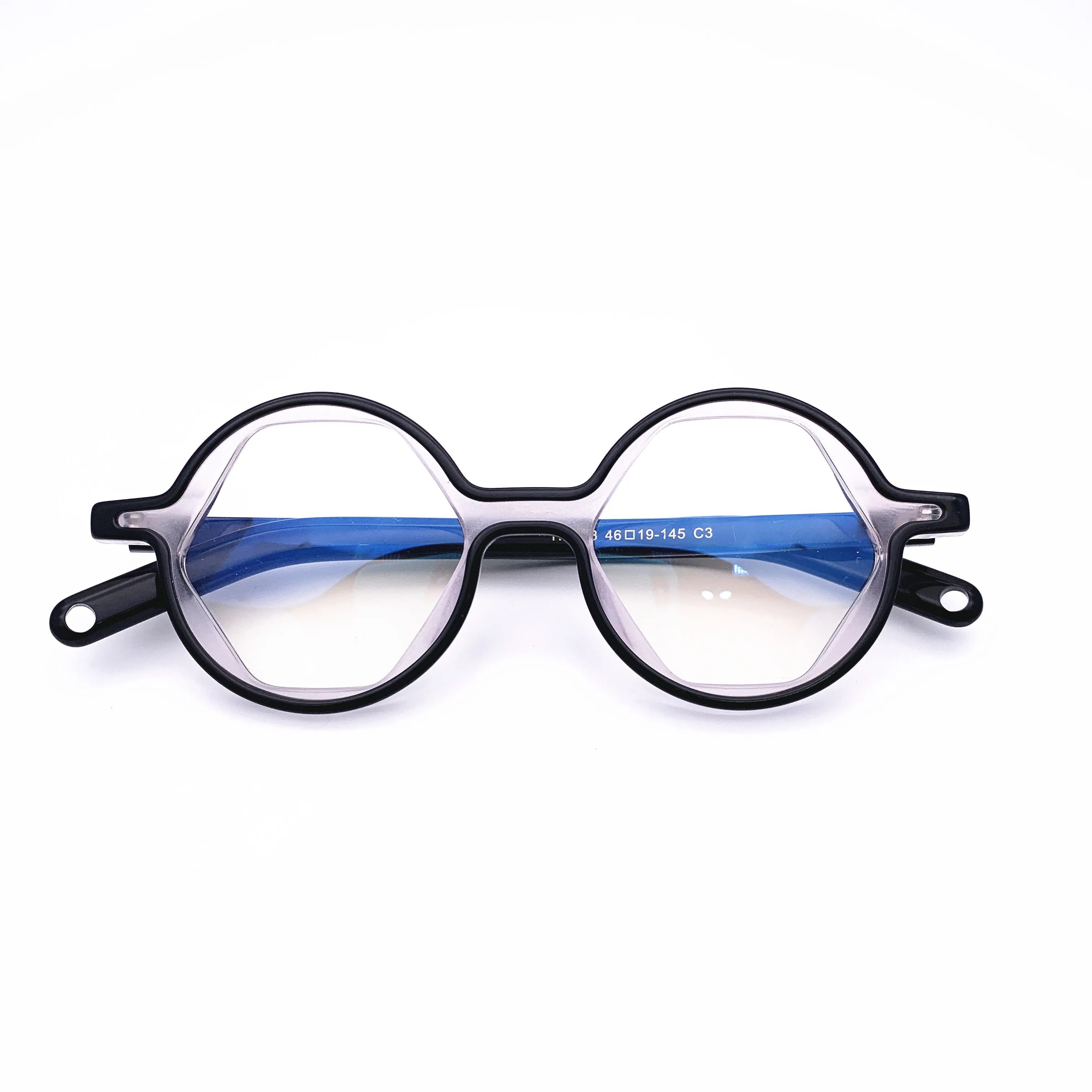 Black with clear Belight оптические ацетатные квадратные ele мужские Т-образные контрастные цвета мужские женские очки по рецепту Ретро оптическая оправа очки HP208 - Цвет оправы: Black with clear