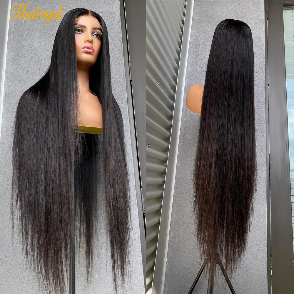 

40 Inch Brazilian Hair 13X4 Straight Lace Frontal Wigs Pre Plucked Virgin Glueless Hair Lace Frontal Wig For Women 180% Density