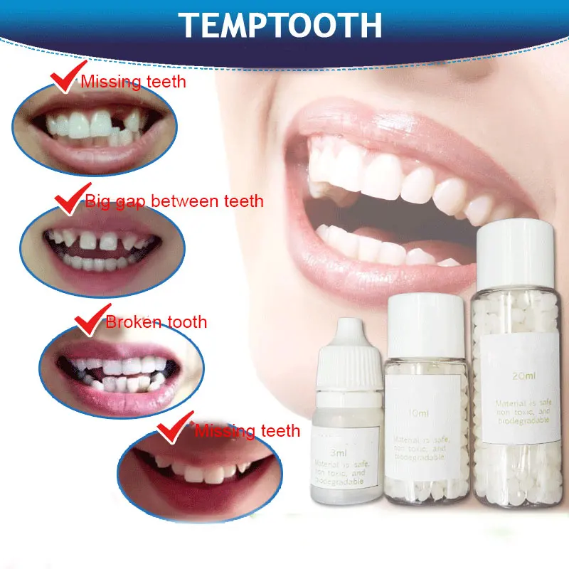 

Hot Temporary Tooth Filling Material Temp Replace Missing DIY Tooth Replacement Teeth Repair Material t6