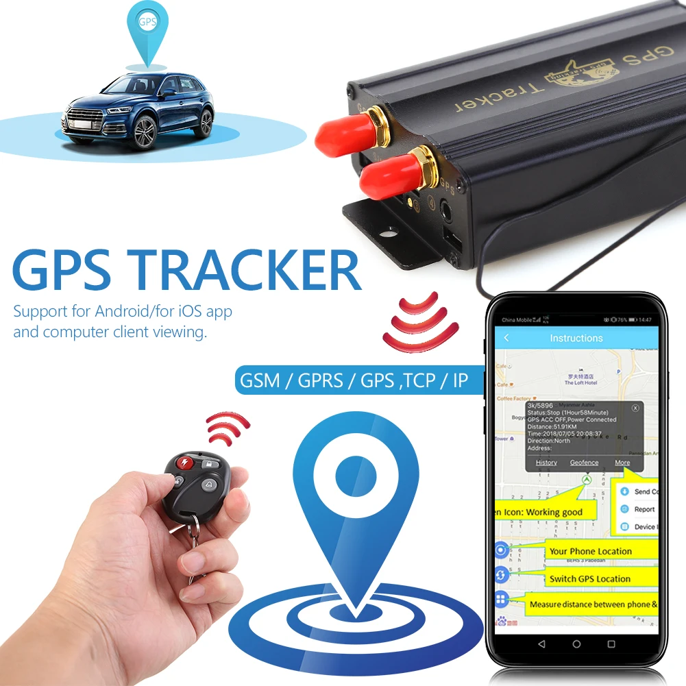 

TK103B мини-пульт дистанционного управления 2G GSM GPS-трекер устройство отслеживания для автомобиля мотоцикла трекер в реальном времени локатор ...