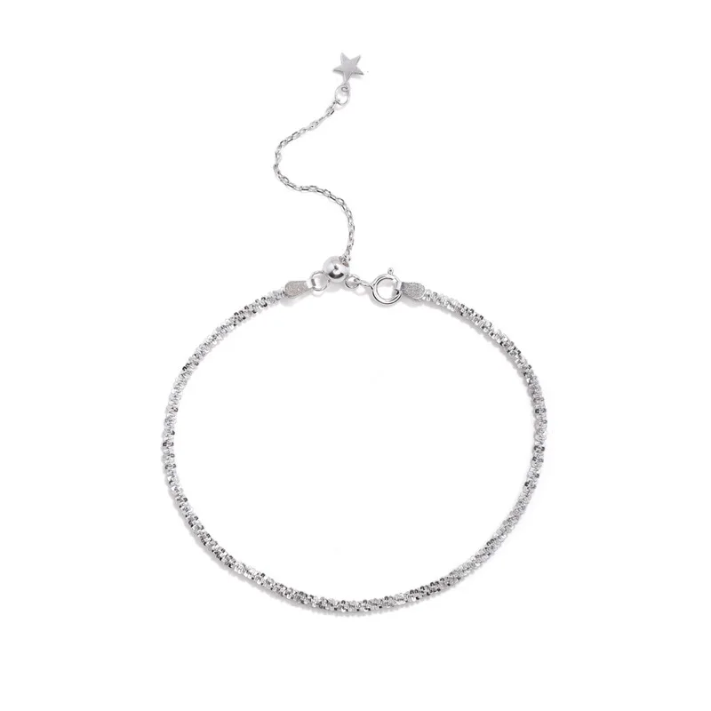 

Браслет на ногу женский из серебра 925 пробы, с кисточками и бусинами в виде звезд, летняя пляжная бижутерия для свадьбы, SL056