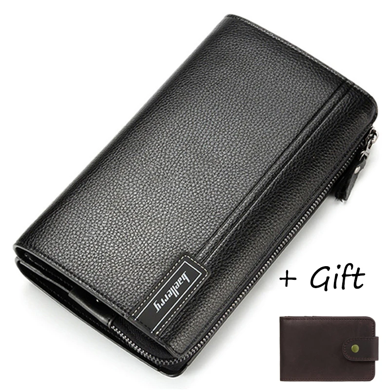 Большой Вместительный мужской кошелек кожаный известный бренд клатч кредитный