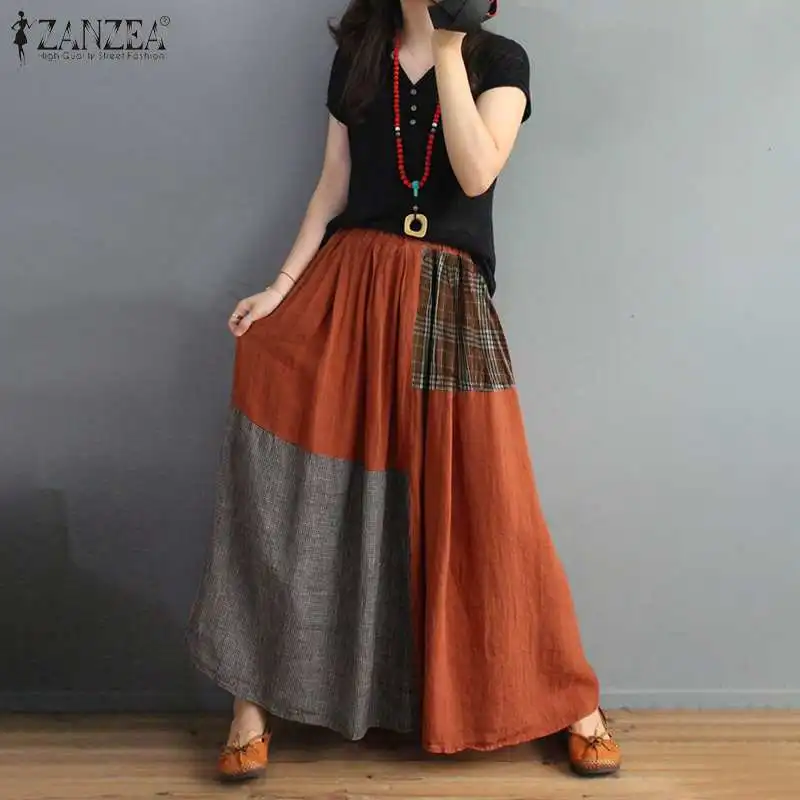 Повседневное платье для женщин размера плюс 5XL женские Лоскутные Vestidos ZANZEA летнее