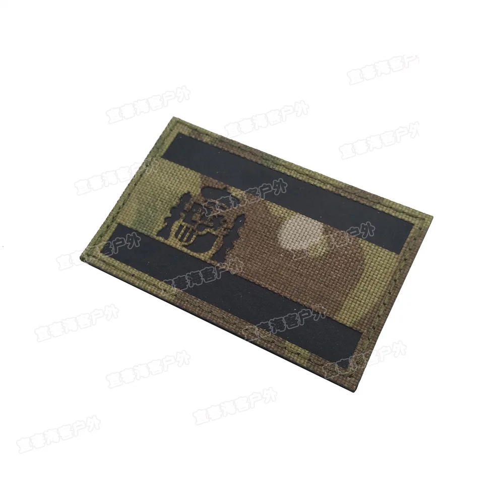 ПВХ Испанский флаг инфракрасный светоотражающий ИК патч значок Европа страна испанский Национальная эмблема тактические наклейки-заплатки