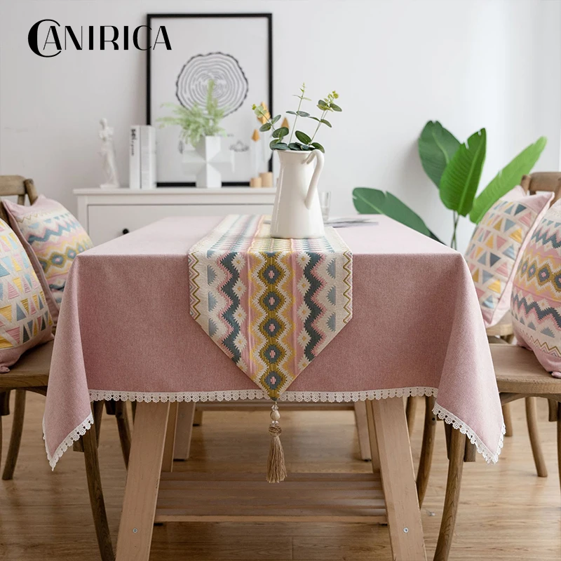 CANIRICA настольная дорожка с кисточками Настольная современный шкаф флаг Tafelloper