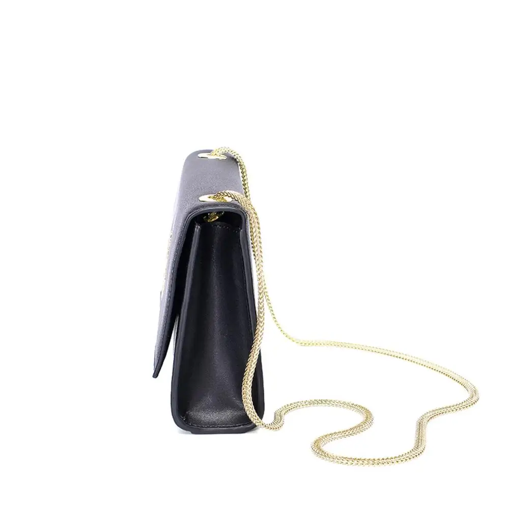 Черная кожаная женская сумка через плечо с клапаном Meteor Bird дизайнерская