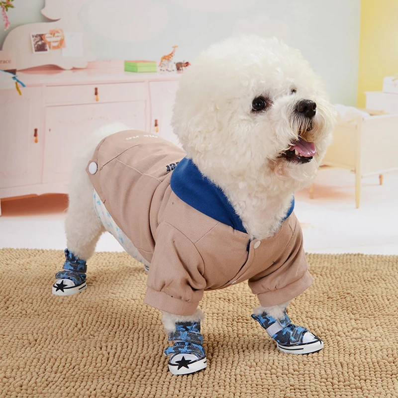 Джинсовая куртка для собак зимняя одежда пальто зимний костюм домашних животных