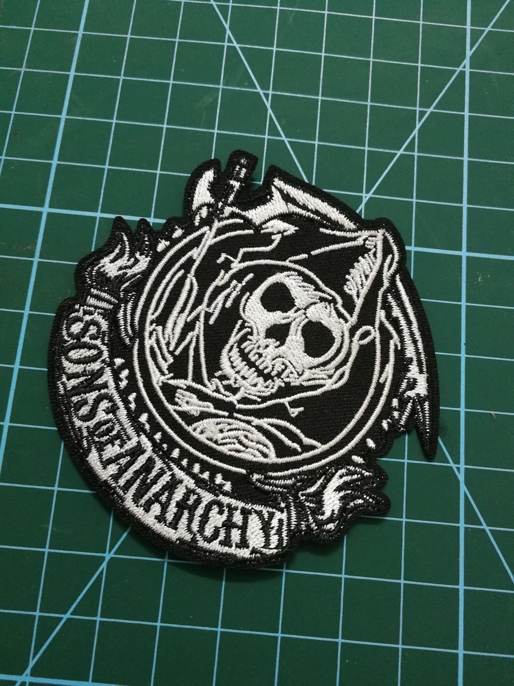 10 шт./лот мотоциклетные нашивки Sons of для жилета куртки анархии с вышивкой утюгом