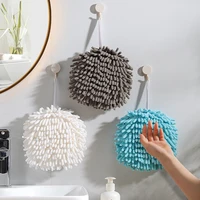 hanging hand towel quick drying chenille soft cleaning absorbent cloth kitchen bathroom microfiber wipe hand towel ball