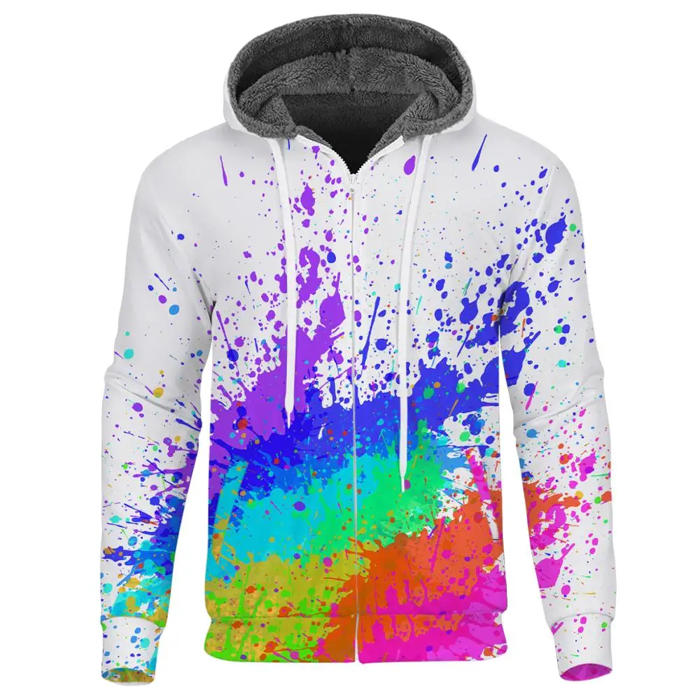 Толстовка мужская зимняя на молнии с капюшоном и длинным рукавом|Мужские