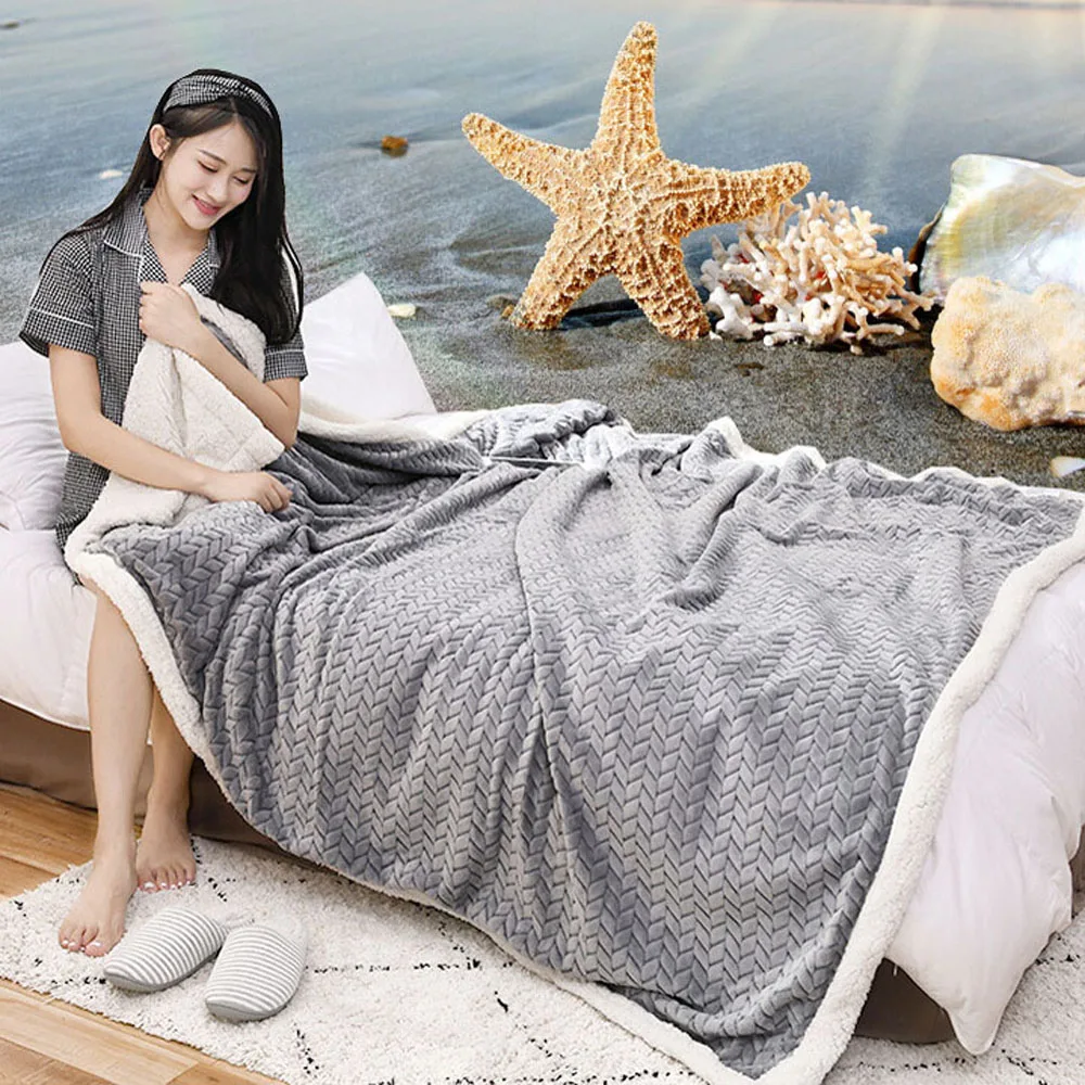 Пшеничные уши жаккард кашемир сплошной цвет двойной толстый твист одеяло