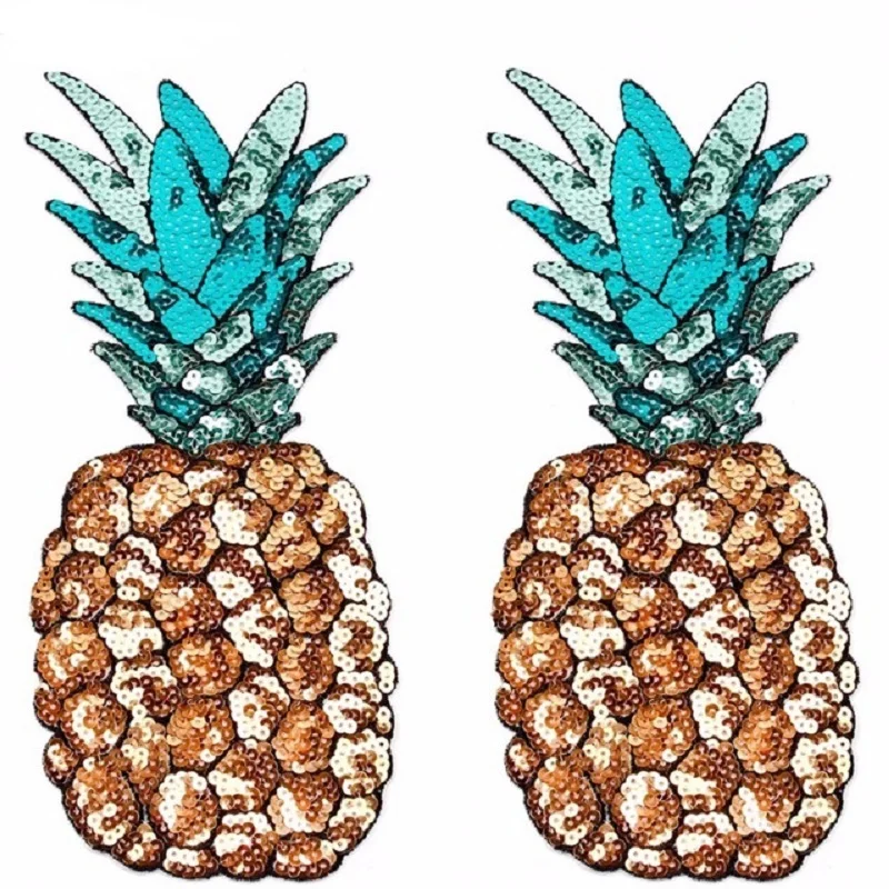 1 шт. Блестящие Блестки ананас на патч Вышивка швейная ткань Стикер одежда DIY