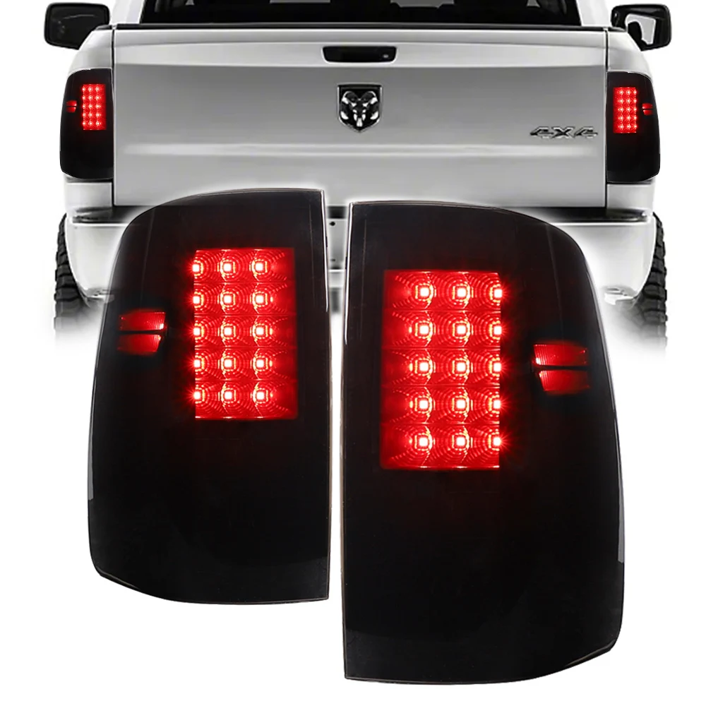 

1 пара светодиодных задних фонарей задние тормозные огни черного цвета для 2009-2018 Dodge Ram 1500 2010-2018 Ram 2500/3500 пикап тормозной фонарь
