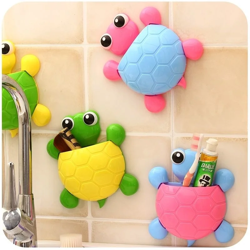 

Creative Cute Little Turtle Powerful Suction Cup Toothbrush Holder Tooth Brushing Paste Holder Cartoon Toothbrush Holder Suction