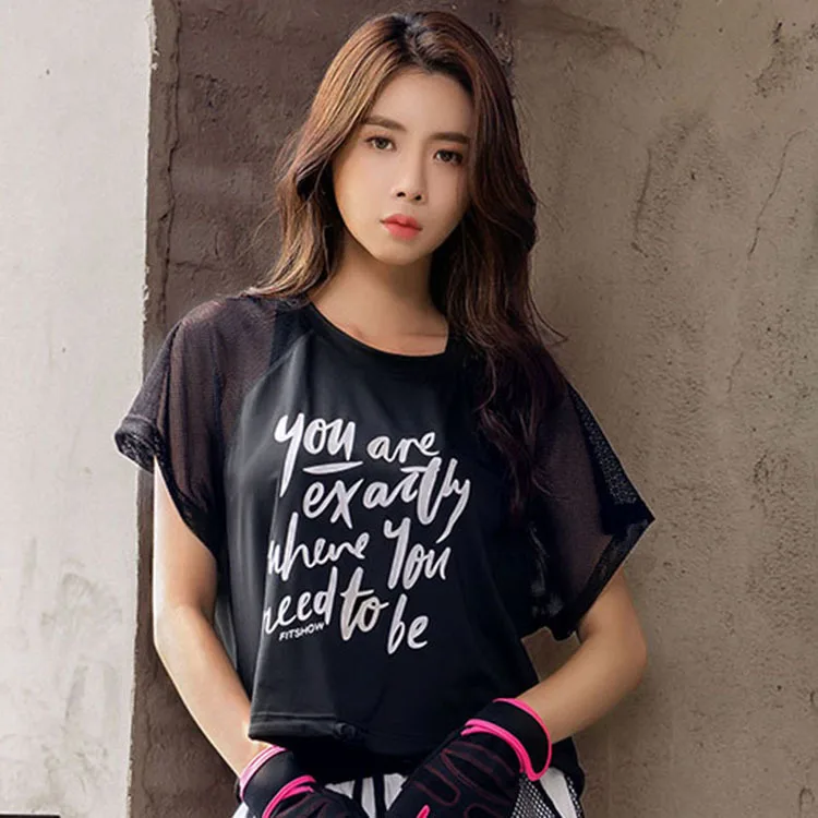 Новинка 2019 быстросохнущее свободное платье для фитнеса футболка с принтом