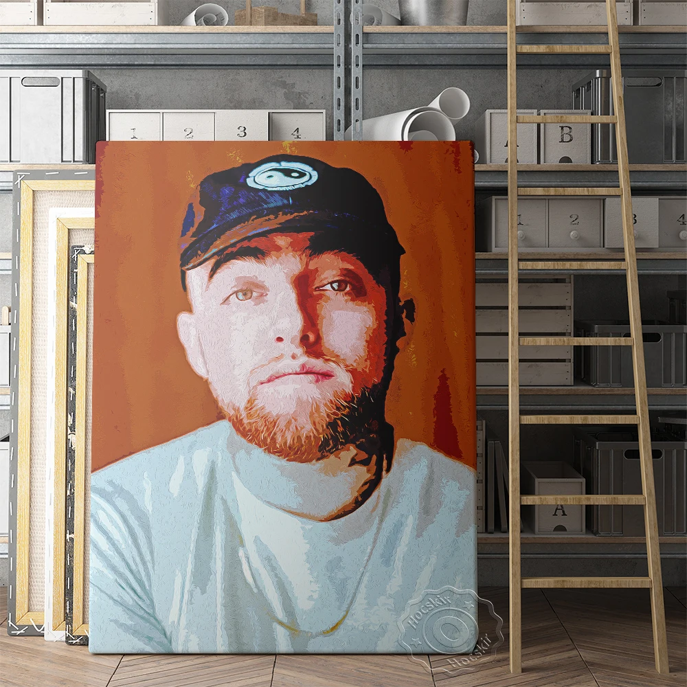 

Mac Miller American Rapper Poster, Handsome Man Portrait Print, Music Star Wall Art, Hip Hop Hot Singer Wall Painting, Fans Gift