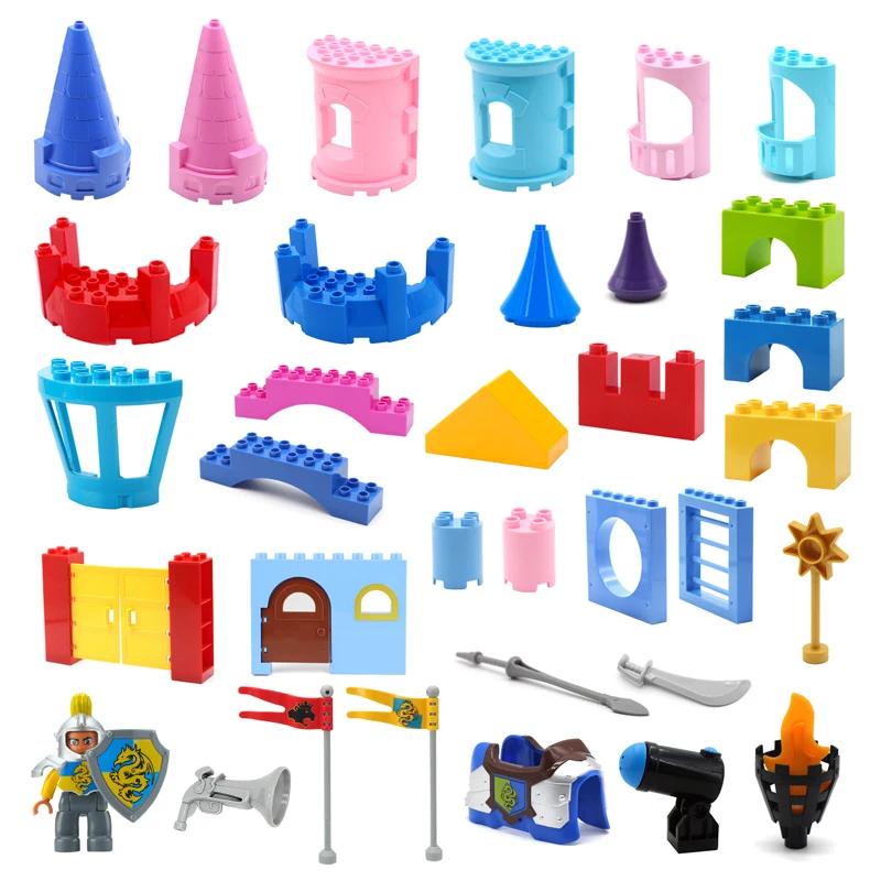 Строительные блоки большого размера замок военные аксессуары пушка оружие