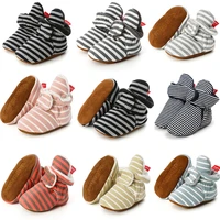 baby socks shoes boy girl stripe gingham newborn toddler first walkers booties cotton comfort soft anti slip infant crib shoes