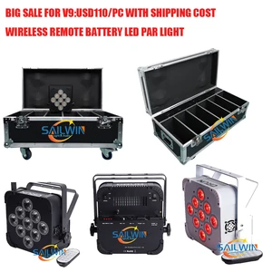 Sailwin сценический свет Большая распродажа 9X18W 6в1 RGBAW + УФ-аккумулятор беспроводной DMX светодиодный PAR свет DJ сценическое освещение светодиодный UPLIGHT