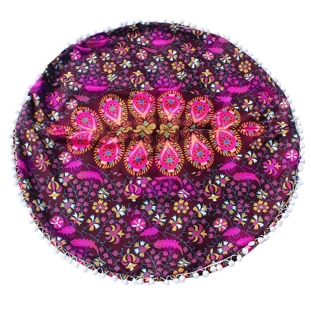 C Indian Mandala Floor Pillows Round Bohemian Cushion Cover Case Color Textile Pillow floor mats Home decoration j30 | Дом и сад