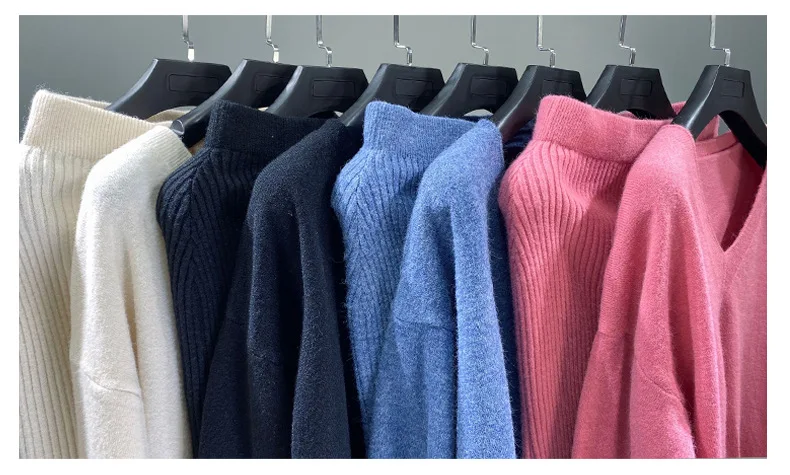 

Temperament V-neck knit shirt solid-color skirt two-piece set Q272