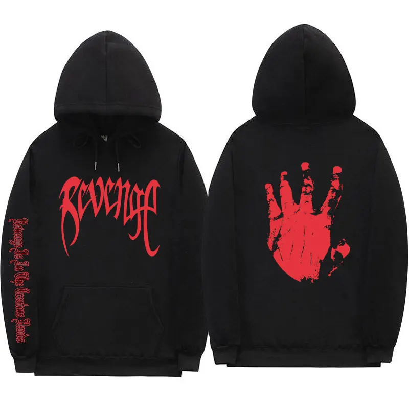 

Xxxtentacion Revenge Screw Thread Cuff Hoodies Men/Women Streetwear Rapper Hip Hop Hooded Pullover Sweatshirts