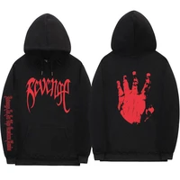 xxxtentacion revenge screw thread cuff hoodies menwomen streetwear rapper hip hop hooded pullover sweatshirts
