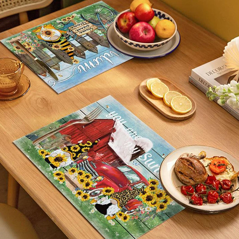 Скатерть льняная с принтом прямоугольная Водонепроницаемая маслоизоляционная
