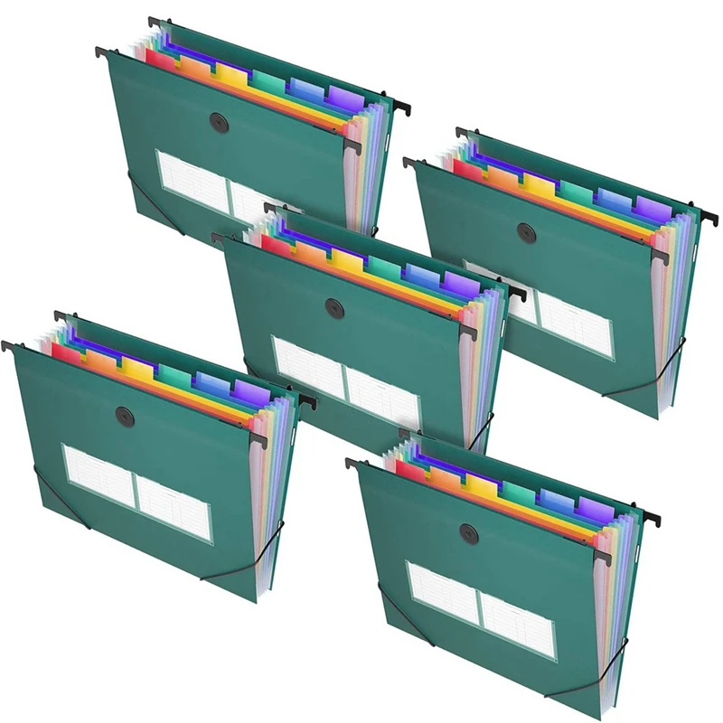 

Expanding File Folder Accordian File Organizer, Accordion Plastic File Box Rainbow Document Organizer (5Pack)
