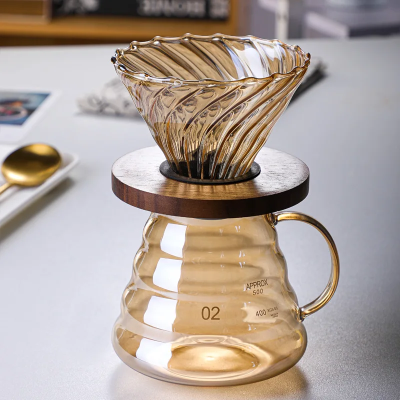 

New Brown Cloud-shaped Coffee Pot 500ml Reusable Hand Coffee Pot Set Office American Coffee Latte Tool for Home Cafe Use