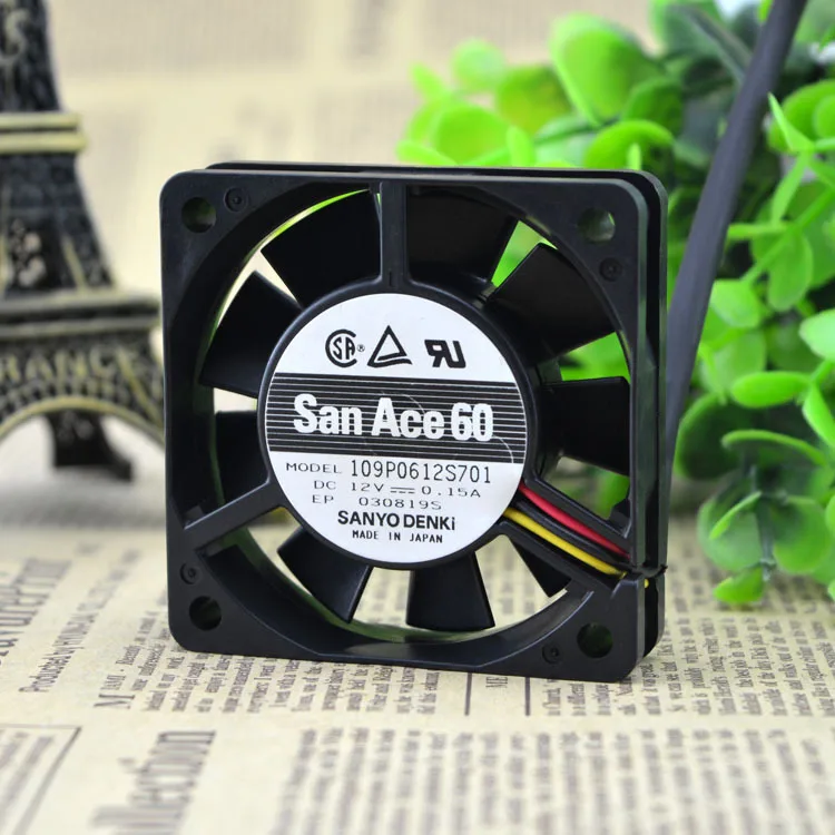 

For SANYO Sanyo 109P0612S701 12V 0.15A 6015 6CM Double Ball Cooling Fan