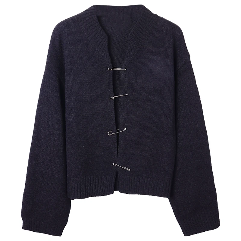 

Knitted Loose Winter Clothes Women 2021 V-neck Cardigans Fashion Brand Black Female Sweaters Korean Style Hipster Ulzzang New