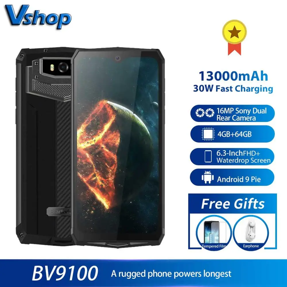 Blackview BV9100 водонепроницаемый мобильный телефон IP68 13000 мАч 30 Вт быстрая зарядка 4G