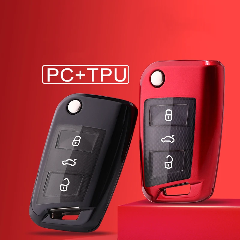 PC + TPU чехол для ключей автомобиля kryring Volkswagen VW Golf 7 mk7 Seat Ibiza Leon FR 2 Altea Aztec Skoda Octavia