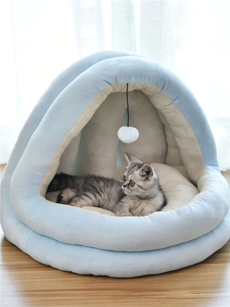 

Cat kennel winter warm closed deep sleep cat bed cat house villa kennel four seasons general pet products