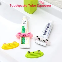 2 pcs lovely animal modeling toothpaste tube squeezer plastic cleanser holder useful dispenser extruder panda frog cat tiger