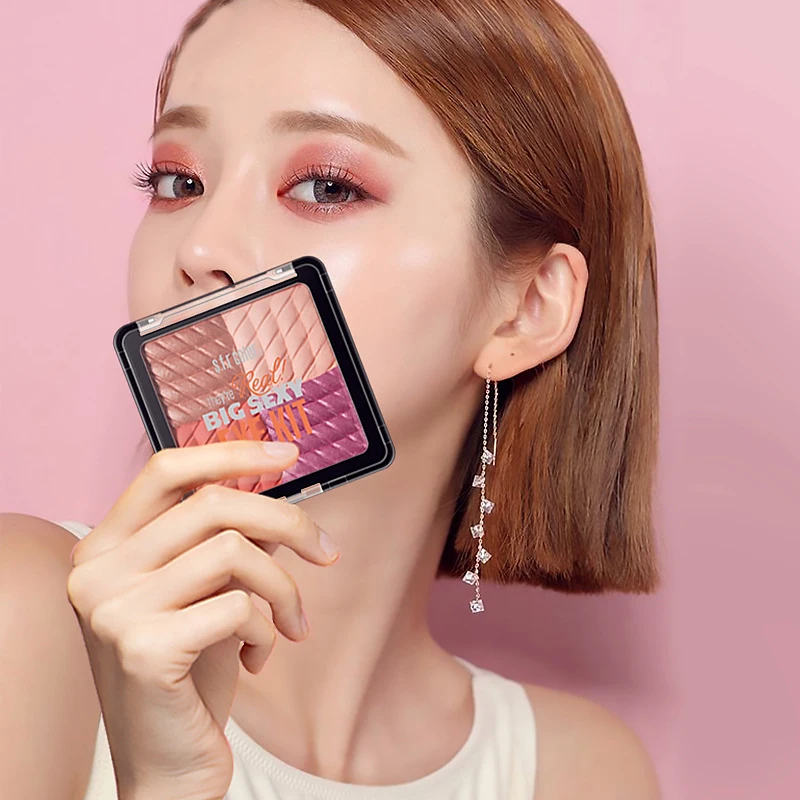 Профессиональная Палетка блестящих теней для век 4 цвета с высокой зажигалкой